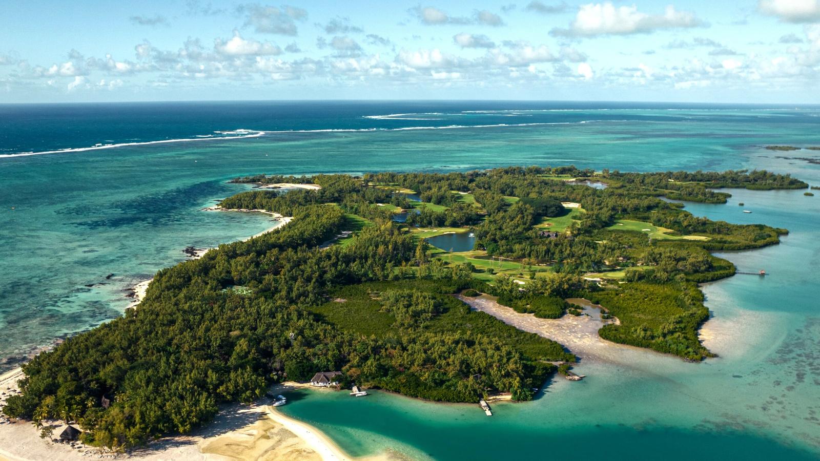 Vue aérienne de l'Île aux Cerfs Golf, Île Maurice